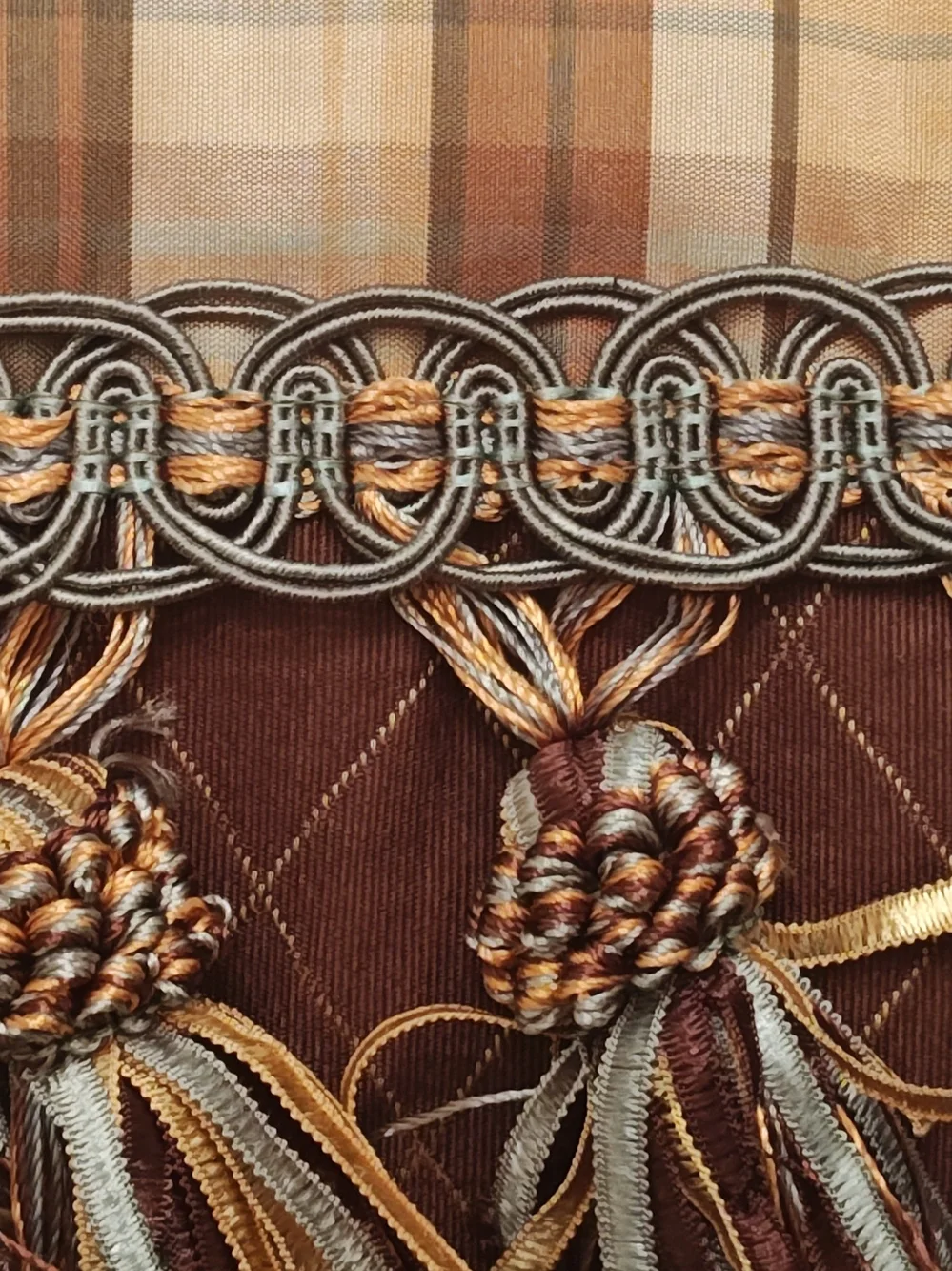 Cottagecore Vintage 1980s Silk Taffeta Pillow With Tassel Fringe